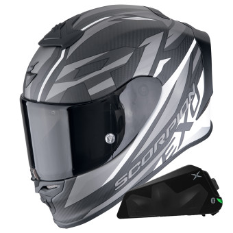 Integral Scorpion Exo R1 Evo Carbon Air Runner Matt White + Kit bluetooth Exo-Com Link-1C