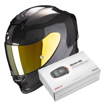 Integral Scorpion Exo R1 Evo Carbon Air Solid Black + Intercom Sena SMH5