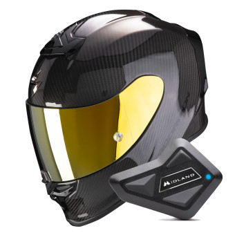 Integral Scorpion Exo R1 Evo Carbon Air Solid Black + Kit Bluetooth BT Mini