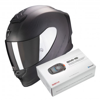 Integral Scorpion Exo R1 Evo Carbon Air Solid Matt Black + Intercom Sena SMH5