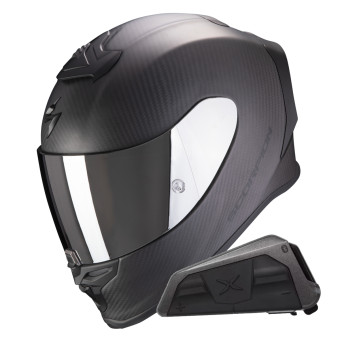 Integral Scorpion Exo R1 Evo Carbon Air Solid Matt Black + Kit bluetooth Exo-Com Link-1