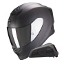 Casque Integral Scorpion Exo R1 Evo Carbon Air Solid Matt Black + Kit bluetooth Exo-Com Link-1