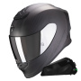 Casque Integral Scorpion Exo R1 Evo Carbon Air Solid Matt Black + Kit bluetooth Exo-Com Link-1C