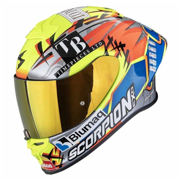 Integral Scorpion Exo R1 Evo II Air Aron Misano Silver Neon Yellow Blue