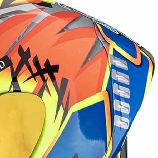 Scorpion Exo R1 Evo II Air Aron Misano Silver Neon Yellow Blue