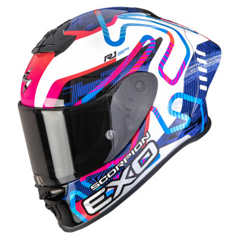 Integral Scorpion Exo R1 Evo II Air Cornering White Blue Pink