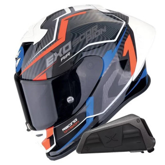Integral Scorpion Exo R1 Evo II Air Coup Black Red Blue + Kit bluetooth Exo-Com Link-1