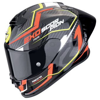 Scorpion Exo R1 Evo II Air Coup Black Red Yellow Fluo + Kit Bluetooth Lokui K30