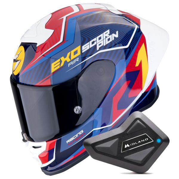 Integral Scorpion Exo R1 Evo II Air Coup Black Red Yellow + Kit Bluetooth BT Mini