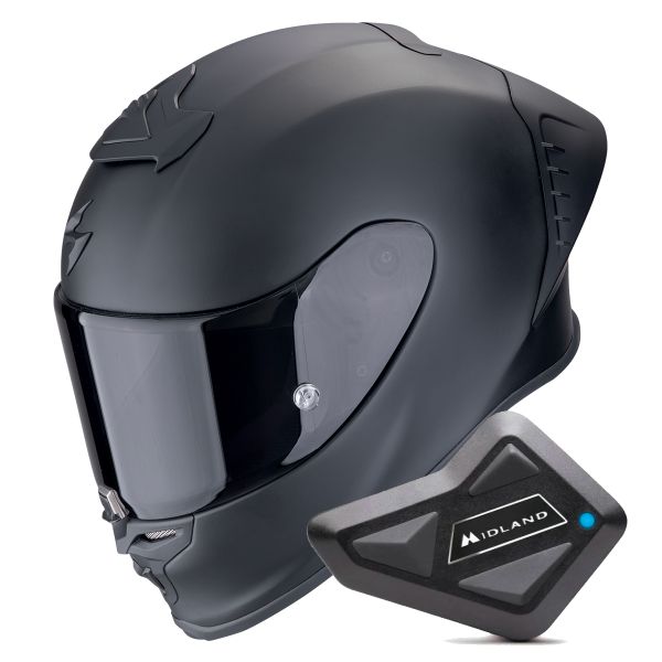 Integral Scorpion Exo R1 Evo II Air Matt Black + Kit Bluetooth BT Mini Integral Scorpion Exo R1 Evo II Air Matt Black + Kit Bluetooth BT Mini