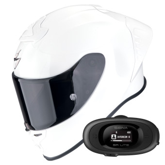 Integral Scorpion Exo R1 Evo II Air Pearl White + Kit bluetooth 5R Lite