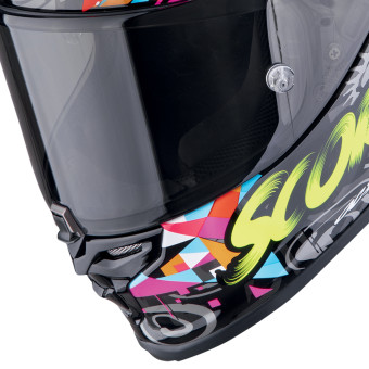 Scorpion Exo R1 Evo II Air Savage Black Blue Pink + Kit bluetooth Exo-Com Link-1