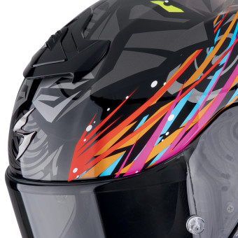 Scorpion Exo R1 Evo II Air Savage Black Blue Pink + Kit bluetooth Exo-Com Link-1