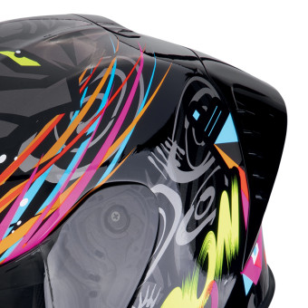 Scorpion Exo R1 Evo II Air Savage Black Blue Pink + Kit bluetooth Exo-Com Link-1