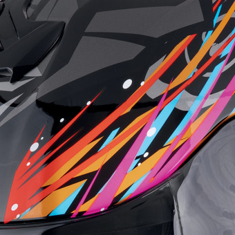 Scorpion Exo R1 Evo II Air Savage Black Blue Pink + Kit bluetooth Exo-Com Link-1