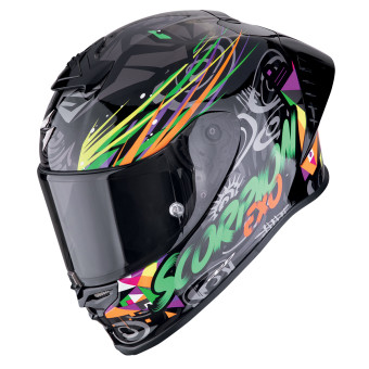 Integral Scorpion Exo R1 Evo II Air Savage Black Green Orange + Kit bluetooth 5R Lite Solo