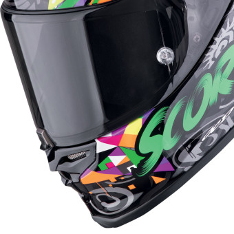 Scorpion Exo R1 Evo II Air Savage Black Green Orange + Kit bluetooth 5R Lite Solo
