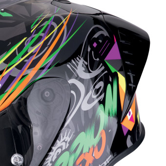 Scorpion Exo R1 Evo II Air Savage Black Green Orange + Kit bluetooth 5R Lite Solo