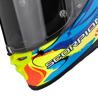 Scorpion Exo R1 Evo II Air Thrust Neon Red Blue Yellow