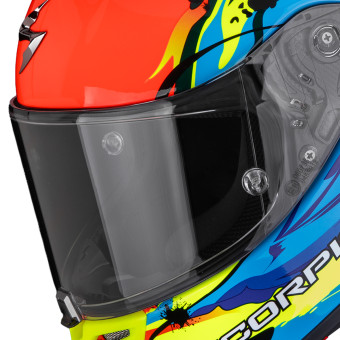Scorpion Exo R1 Evo II Air Thrust Neon Red Blue Yellow
