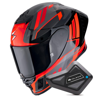 Integral Scorpion Exo R1 Evo II Air Vital Black Silver Red + Kit Bluetooth BT Mini
