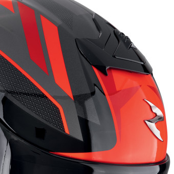Scorpion Exo R1 Evo II Air Vital Black Silver Red + Kit bluetooth 5R Lite Solo