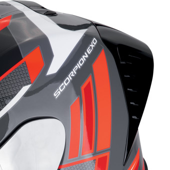 Scorpion Exo R1 Evo II Air Vital Grey White Red + Kit Bluetooth Lokui K30
