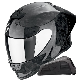 Integral Scorpion Exo R1 Evo II Carbon Air Onyx Black + Kit bluetooth Exo-Com Link-1