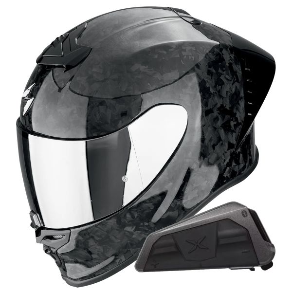 Integral Scorpion Exo R1 Evo II Carbon Air Onyx Black + Kit bluetooth Exo-Com Link-1 Integral Scorpion Exo R1 Evo II Carbon Air Onyx Black + Kit bluetooth Exo-Com Link-1