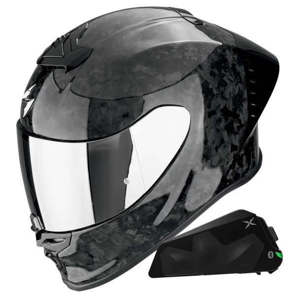 Integral Scorpion Exo R1 Evo II Carbon Air Onyx Black + Kit bluetooth Exo-Com Link-1C Integral Scorpion Exo R1 Evo II Carbon Air Onyx Black + Kit bluetooth Exo-Com Link-1C