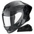 Pack Exo R1 Evo II Carbon Air Onyx Black + Kit bluetooth Exo-Com Link-1C