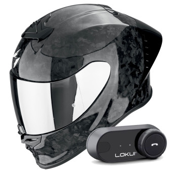 Integral Scorpion Exo R1 Evo II Carbon Air Onyx Black + Kit Bluetooth Lokui K30