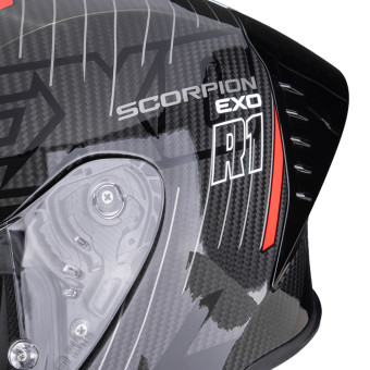 Scorpion Exo R1 Evo II Carbon Air Surge Black Blue Red