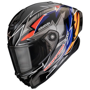 Casque Integral Scorpion Exo Race Air Moove On Black Blue Orange