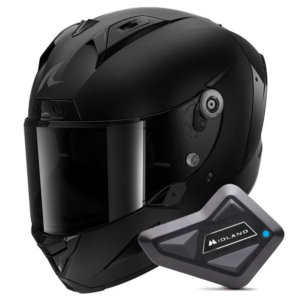 Integral Shark Aeron Dark Shadow Mat KMA + Kit Bluetooth BT Mini