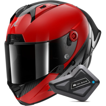 Casque Integral Shark Aeron GP Blank SP Carbon Red Anthracite + Kit Bluetooth BT Mini Casque Integral Shark Aeron GP Blank SP Carbon Red Anthracite + Kit Bluetooth BT Mini