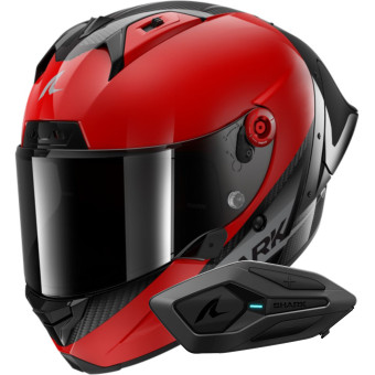Casque Integral Shark Aeron GP Blank SP Carbon Red Anthracite + Kit Bluetooth Sena for Shark S Casque Integral Shark Aeron GP Blank SP Carbon Red Anthracite + Kit Bluetooth Sena for Shark S