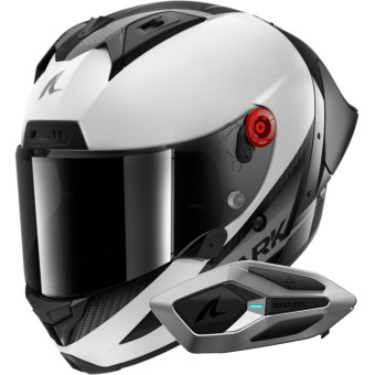 Casque Integral Shark Aeron GP Blank SP Carbon White Anthracite + Kit Bluetooth Sena Mesh Casque Integral Shark Aeron GP Blank SP Carbon White Anthracite + Kit Bluetooth Sena Mesh