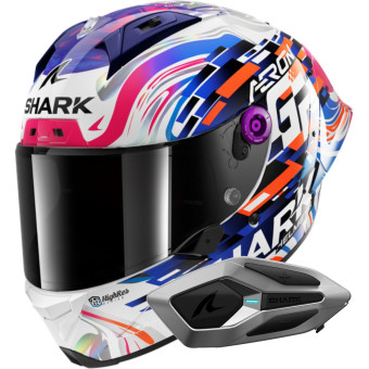 Integral Shark Aeron GP Blank SP Replica Zarco GP de France + Kit Bluetooth Sena Mesh