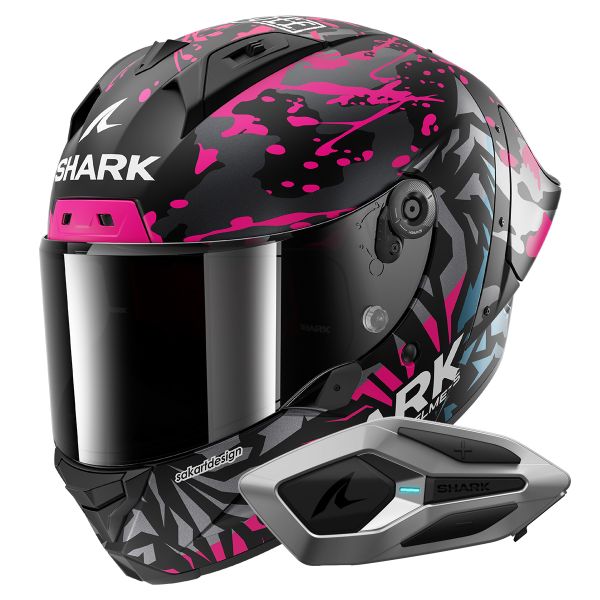 Integral Shark Aeron GP FIM 2 Racing Replica Redding Mat KVB + Kit Bluetooth Sena Mesh