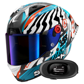 Casque Integral Shark Aeron GP FIM 2 Racing Speed-Fancy DWB + Kit bluetooth 5R Lite Solo Casque Integral Shark Aeron GP FIM 2 Racing Speed-Fancy DWB + Kit bluetooth 5R Lite Solo