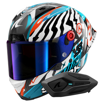 Casque Integral Shark Aeron GP FIM 2 Racing Speed-Fancy DWB + Kit Bluetooth Sena for Shark Sol Casque Integral Shark Aeron GP FIM 2 Racing Speed-Fancy DWB + Kit Bluetooth Sena for Shark Sol