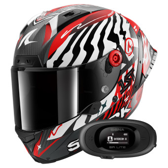 Casque Integral Shark Aeron GP FIM 2 Racing Speed-Fancy Mat DWR + Kit bluetooth 5R Lite Solo Casque Integral Shark Aeron GP FIM 2 Racing Speed-Fancy Mat DWR + Kit bluetooth 5R Lite Solo