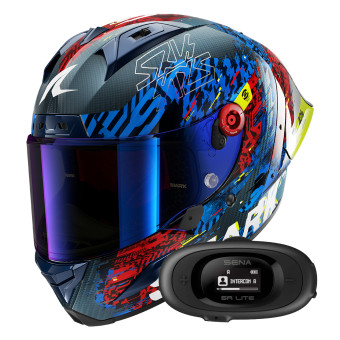 Casque Integral Shark Aeron GP FIM 2 Racing Speed-Vib DBR + Kit bluetooth 5R Lite Solo Casque Integral Shark Aeron GP FIM 2 Racing Speed-Vib DBR + Kit bluetooth 5R Lite Solo