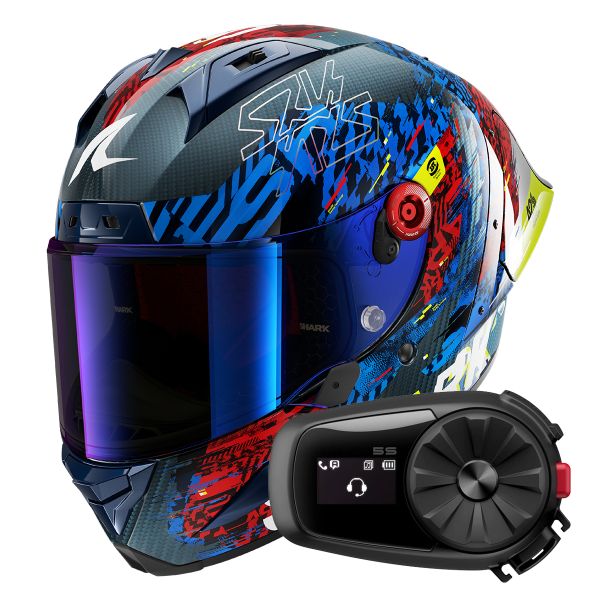 Integral Shark Aeron GP FIM 2 Racing Speed-Vib DBR + Kit Bluetooth 5S Solo