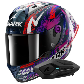 Casque Integral Shark Aeron GP Fim Racing Replica Zarco Signature Carbon DWV + Kit Bluetooth S Casque Integral Shark Aeron GP Fim Racing Replica Zarco Signature Carbon DWV + Kit Bluetooth S