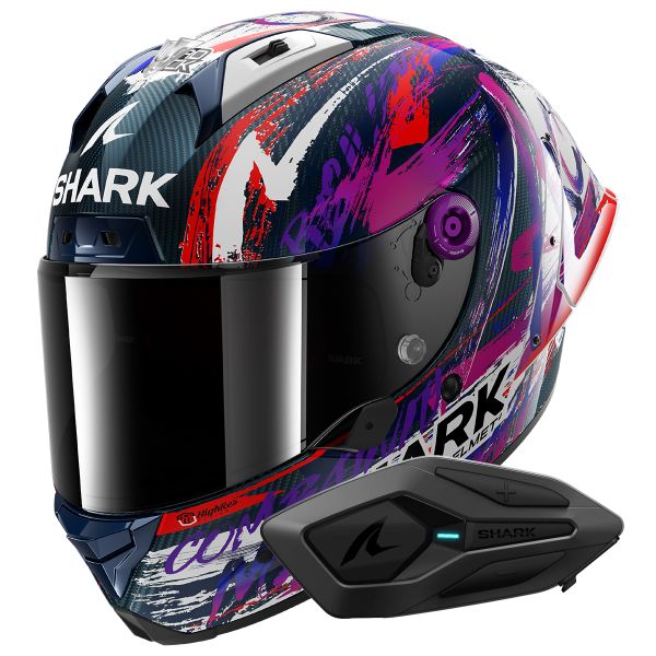 Integral Shark Aeron GP Fim Racing Replica Zarco Signature Carbon DWV + Kit Bluetooth S
