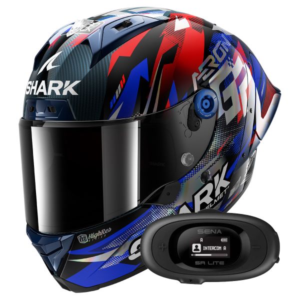 Integral Shark Aeron GP FIM Racing Replica Zarco Victory 2025 DBU + Kit bluetooth 5R Li