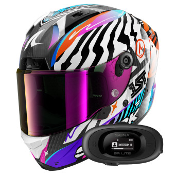 Casque Integral Shark Aeron Speed-Fancy DWO + Kit bluetooth 5R Lite Solo Casque Integral Shark Aeron Speed-Fancy DWO + Kit bluetooth 5R Lite Solo
