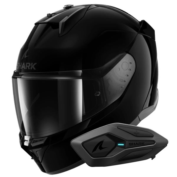 Integral Shark D-Skwal 3 Blank BLK + Kit Bluetooth Sena for Shark Solo